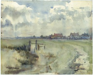 Watercolour by Marion Broom, dated 1914